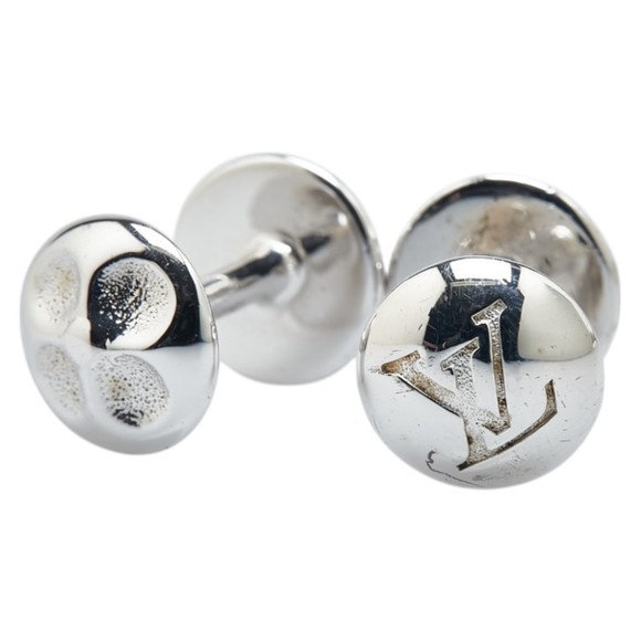 Louis Vuitton Taiga Button de Manchette Cufflinks M30976 Green SV925 Silver L...